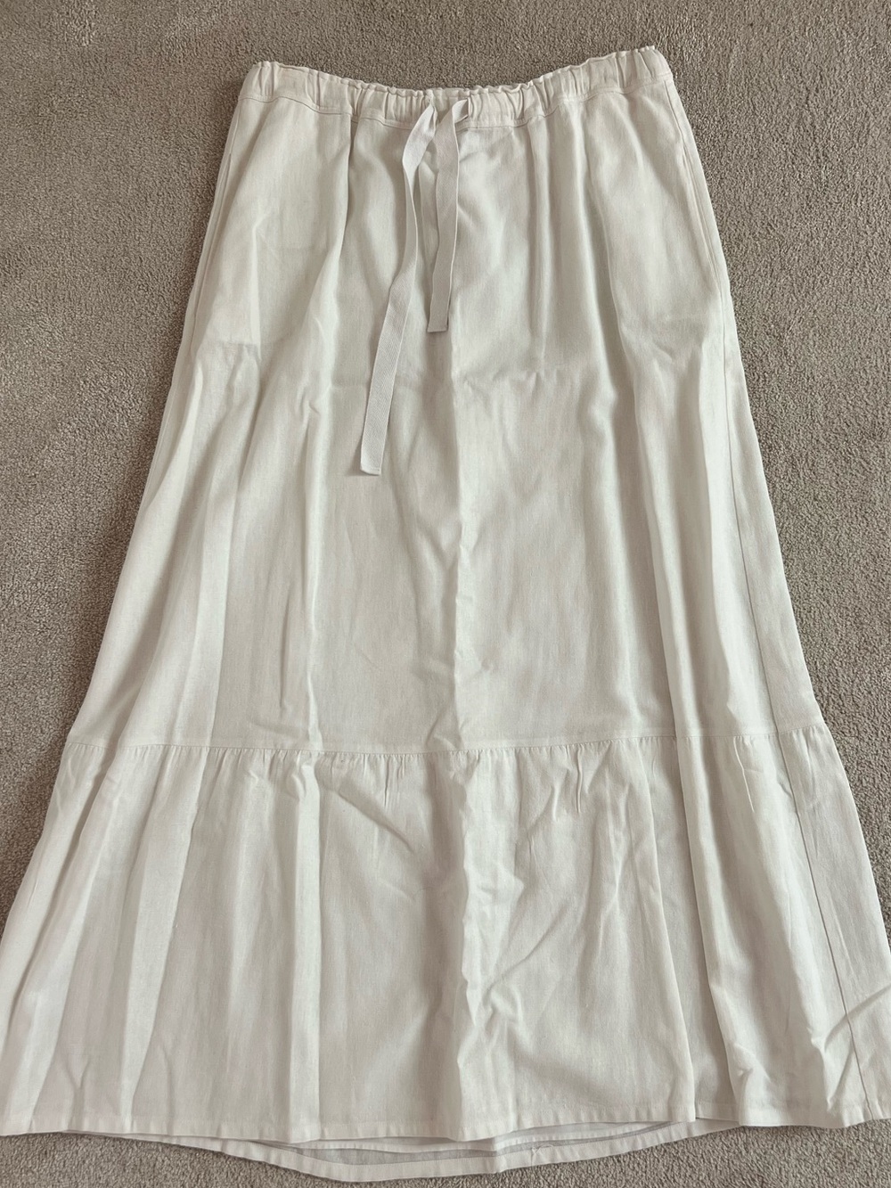 Goop G. Label Women’s White Maxi Skirt with Drawstring Waist